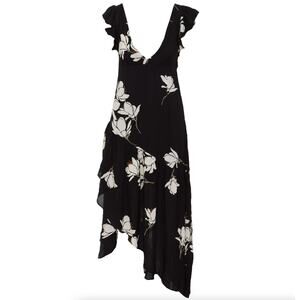 NWT FREE PEOPLE She's A Waterfall Maxi Dress Black Floral 6
